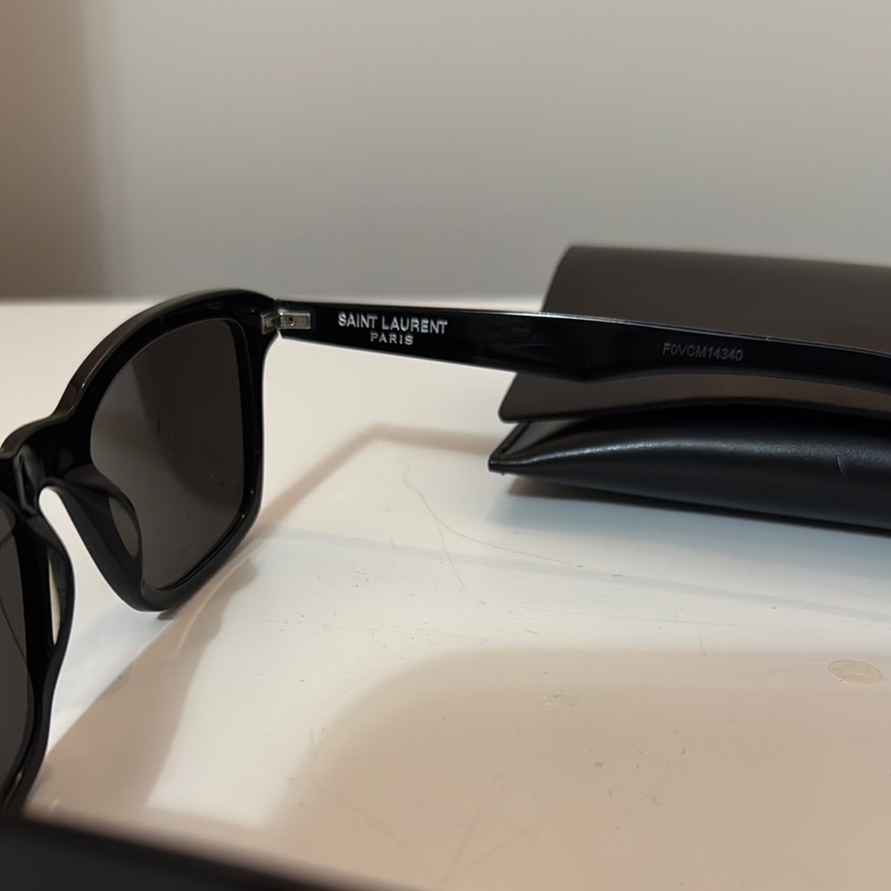 SOLD Saint Laurent SL 283 SLIM Black Slim Wayfarer Sunglasses - Picture 3 of 6